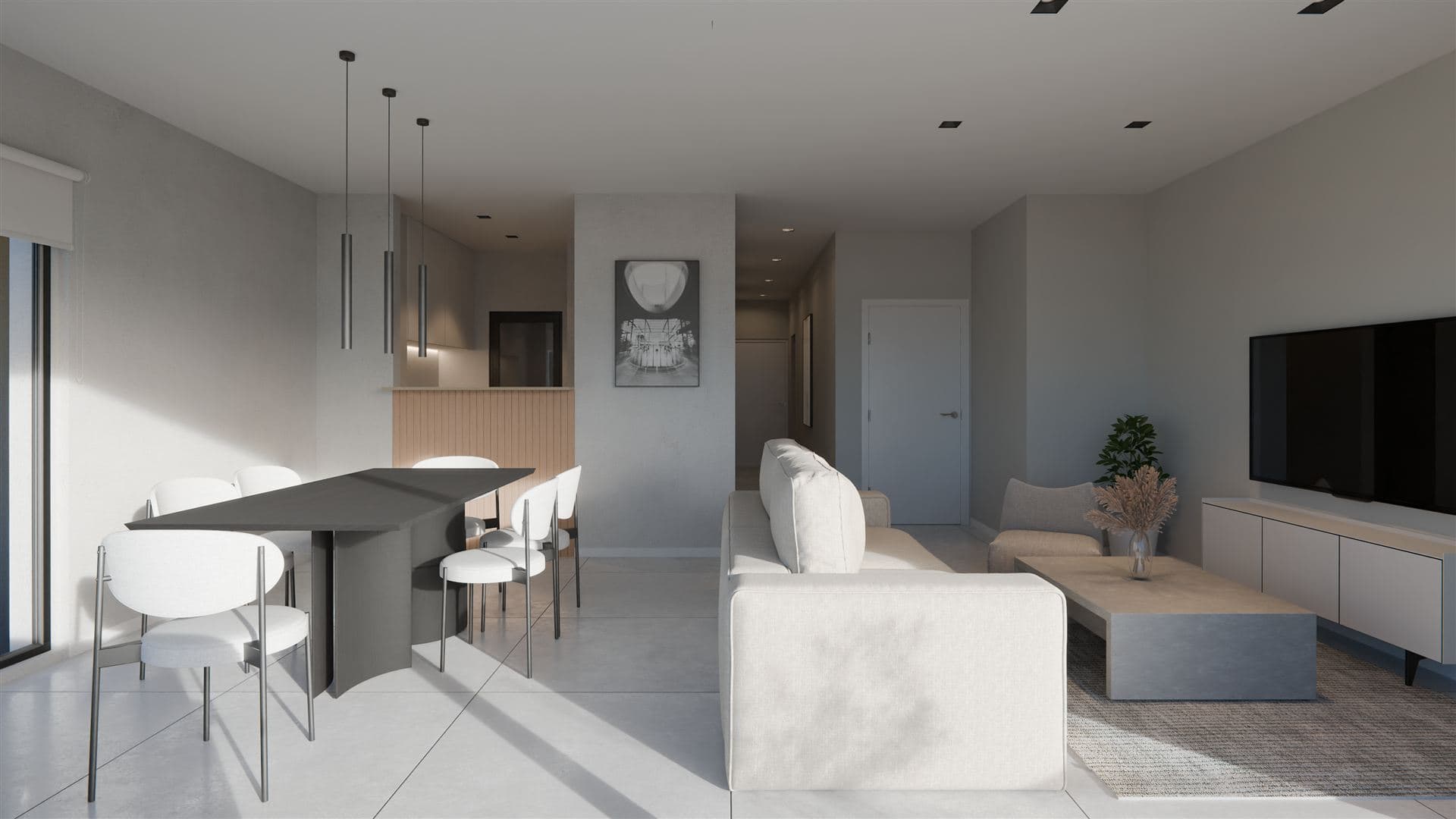 Cocina integrada al living