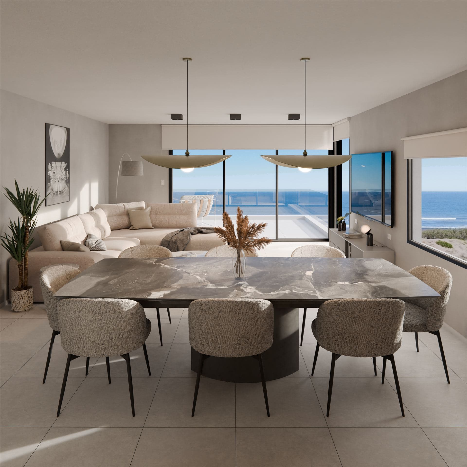 Comedor con vista al mar