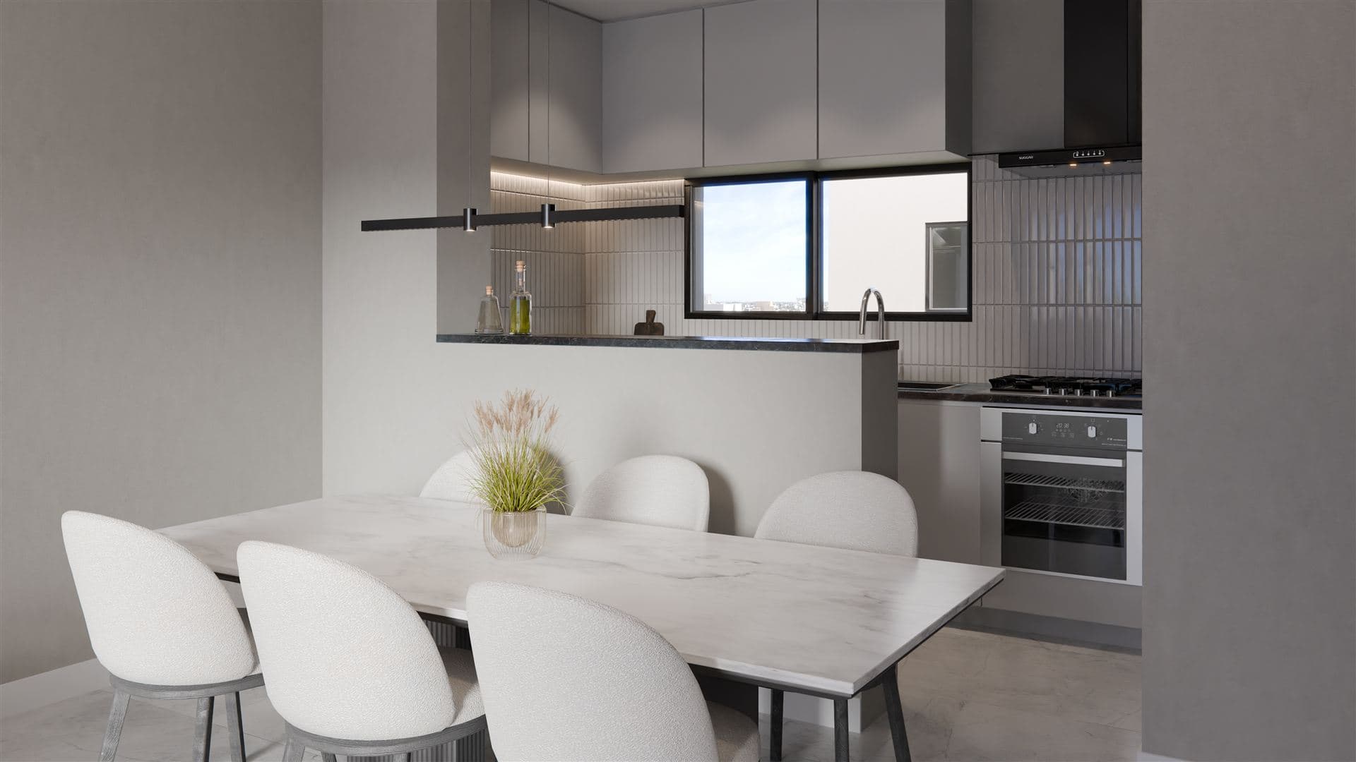 Cocina con mesada en isla
